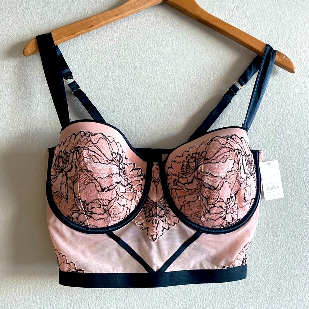 Pink Auden bustier corset bra —NWT